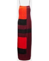 STAUD - Mae Printed Silk-Blend Maxi Dress - Lyst
