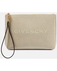Givenchy - Bustina in canvas con logo - Lyst