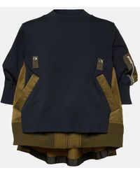 Sacai - Sweatshirt aus Baumwolle und Twill - Lyst