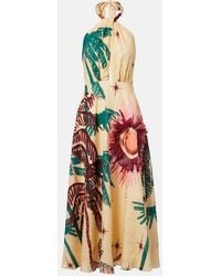 Johanna Ortiz - Floral Linen Midi Dress - Lyst