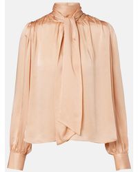 Ulla Johnson - Ornament Tie-Neck Silk Chiffon Blouse - Lyst