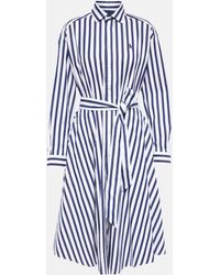 Polo Ralph Lauren - Robe-chemise En Popeline De Coton À Rayures Et À Ceinture Ela - Lyst