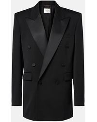 Saint Laurent - Satin-Trimmed Wool Tuxedo Jacket - Lyst