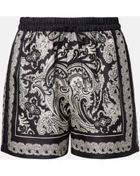 Nili Lotan - Frances Paisley Silk Twill Shorts - Lyst