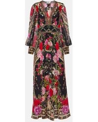 Camilla - Floral Printed Silk Maxi Dress - Lyst