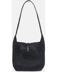 Saint Laurent - Le 5 A 7 Medium Raffia Shoulder Bag - Lyst