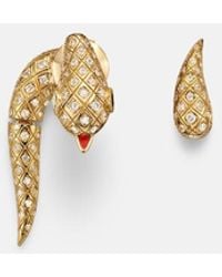 Yvonne Léon - Python 9Kt Earrings With Diamonds And Spinels - Lyst