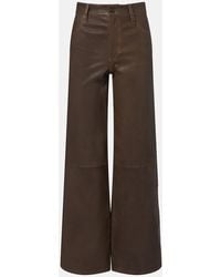 FRAME - Le Slim Palazzo Leather Wide-Leg Pants - Lyst