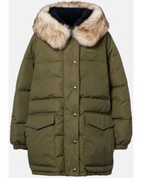 Prada - Daunenmantel Aus Re-Nylon Mit Shearling - Lyst