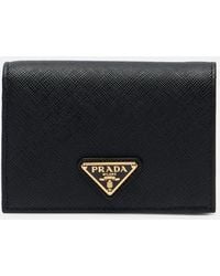 Prada - Saffiano Small Leather Wallet - Lyst