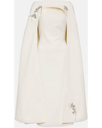 Safiyaa - Bridal Caped Embellished Midi Dress - Lyst