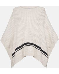 Brunello Cucinelli - Sequined Cable-knit Cotton-blend Poncho - Lyst