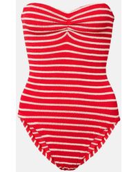 Hunza G - Brooke Striped Swimsuit - Lyst