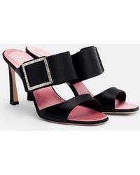 Roger Vivier - Trompette 85 Embellished Satin Mules - Lyst