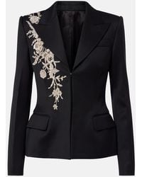 McQueen - Beaded Embroidered Wool Blazer - Lyst