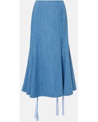 Gabriela Hearst - Midirock Dion Aus Baumwolle Und Leinen - Lyst