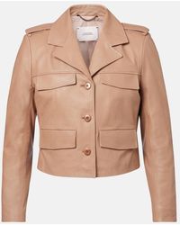 Dorothee Schumacher - Sleek Statement Cropped Leather Jacket - Lyst