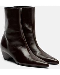 KHAITE - Sybil Leather Ankle Boots - Lyst