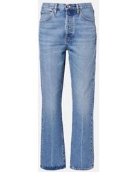 FRAME - Jeans Rectos The Vertical Crop De Tiro Medio - Lyst