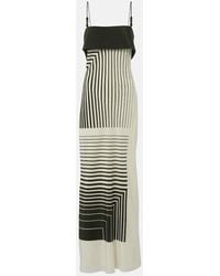 SIR. - Vestido Largo Leilana De Seda A Rayas - Lyst