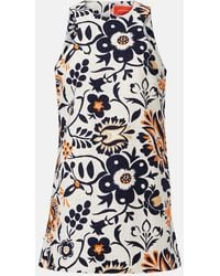 La DoubleJ - Racer Printed Cotton Poplin Minidress - Lyst