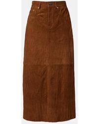Proenza Schouler - Label Nayah Suede Midi Skirt - Lyst