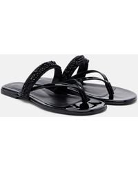 Dries Van Noten - Embellished Patent Leather Thong Sandals - Lyst
