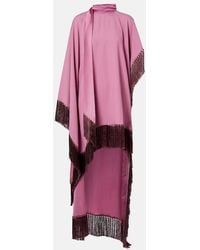 ‎Taller Marmo - Asymmetric Fringed Satin Kaftan - Lyst