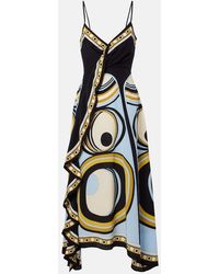 La DoubleJ - Turn Around Silk Crepe De Chine Midi Dress - Lyst