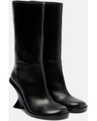 Dries Van Noten - 95 Leather Wedge Knee-High Boots - Lyst
