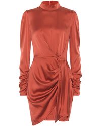 Zimmermann Minikleid Espionage aus Seidensatin - Rot
