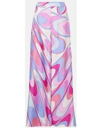 PUCCI - Iride Silk Twill Wide-Leg Pants - Lyst
