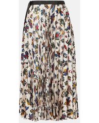 Sacai - Printed Pleated Midi Skirt - Lyst