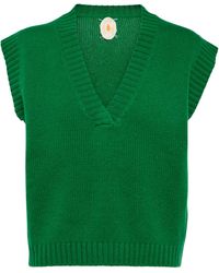 Ganni Woll-Pullunder Multi in Grün Damen Bekleidung Pullover und Strickwaren Ärmellose Pullover 