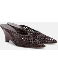 Le Monde Beryl - Victoria Leather Wedge Mules - Lyst