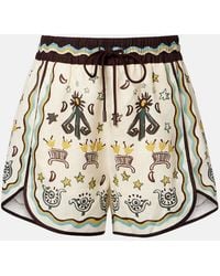 ALÉMAIS - Sun Dancer Printed Linen Shorts - Lyst