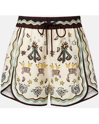 ALÉMAIS - Sun Dancer Printed Linen Shorts - Lyst