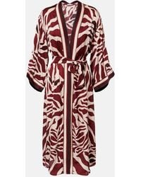 Poupette - Erica Printed Satin Kaftan - Lyst