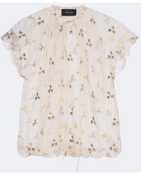 Simone Rocha - Embroidered Gathered Tulle Top - Lyst