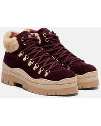 Bogner - Arosa Shearling-Lined Suede Lace-Up Boots - Lyst
