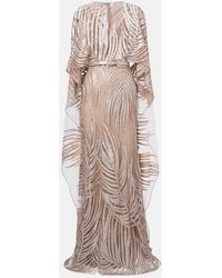 Elie Saab - Robe Longue Brodee En Tulle - Lyst