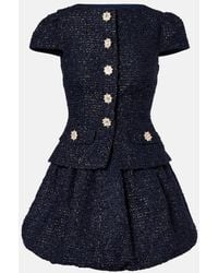 Self-Portrait - Verziertes Minikleid Aus Boucle - Lyst