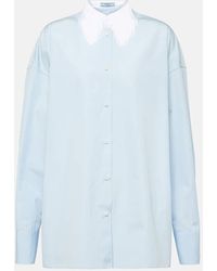 Prada - Hemd Aus Baumwollpopeline - Lyst