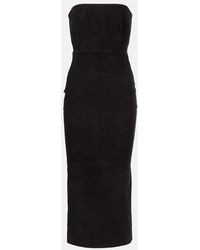 Alex Perry - Suede Midi Dress - Lyst