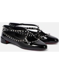 Christian Louboutin - Pilouta Jane Spikes Patent Flat - Lyst