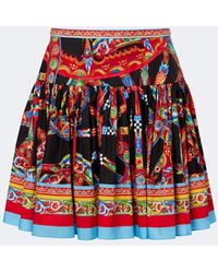 Dolce & Gabbana - Carretto Cotton Miniskirt - Lyst