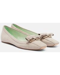 Roger Vivier - Trompette Suede Ballet Flats - Lyst