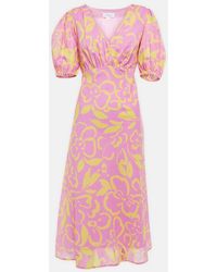 Velvet - Charlotte Floral Cotton Midi Dress - Lyst