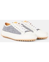 Tod's - Tweed And Leather Sneakers - Lyst