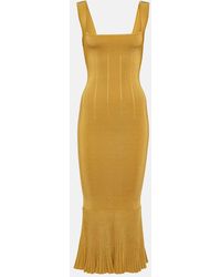 Galvan London - Vestido Midi Atalanta De Punto Acanalado - Lyst